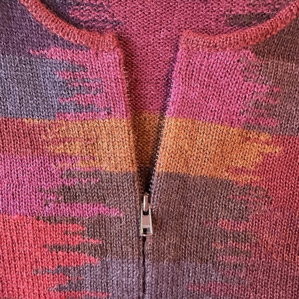 Millma Bolivia Colorful Full Zip 100% Alpaca Sweater Size‎ Large - Picture 3 of 9
